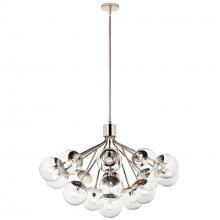 Kichler 52702PNCLR - Silvarious 38 Inch 16 Light Convertible Chandelier with Clear Glass in Polished Nickel