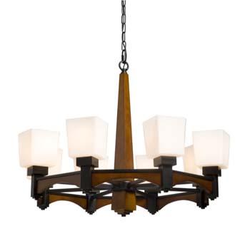 Eight Light Mid Tone With Black Up Chandelier