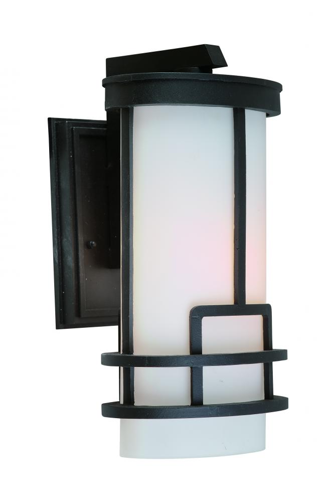 One Light Black White Glass Wall Lantern