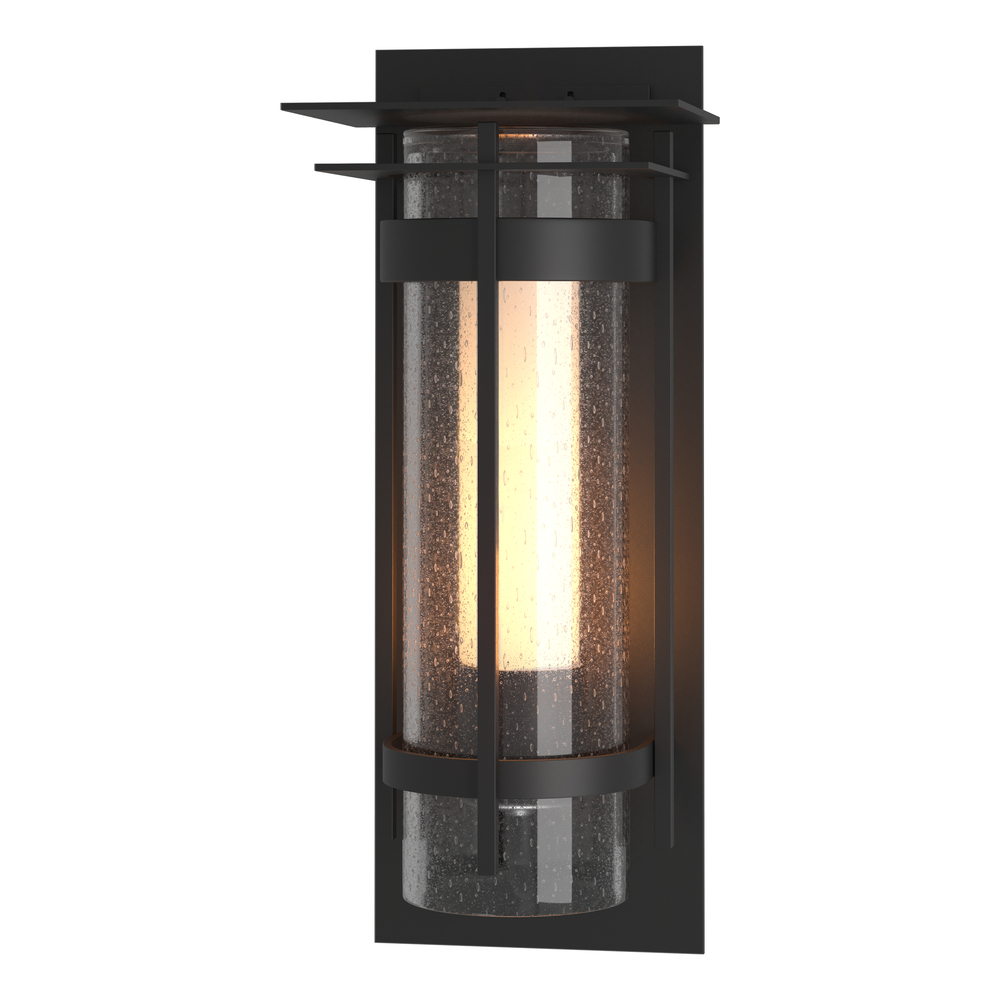 Torch  Seeded Glass with Top Plate Large Outdoor Sconce