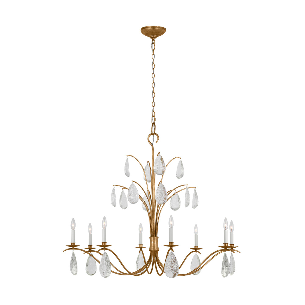 Shannon traditional 8-light indoor dimmable extra large ceiling chandelier in antique gild rustic go