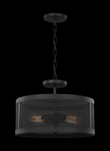 Visual Comfort & Co. Studio Collection 7728502-12 - Gereon traditional 2-light indoor dimmable ceiling semi-flush mount in black finish