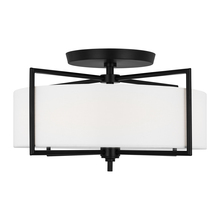 Visual Comfort & Co. Studio Collection CF1113AI - Perno midcentury 3-light indoor dimmable large ceiling semi-flush mount in aged iron grey finish wit