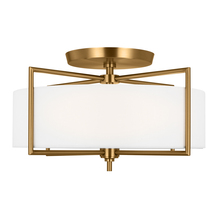 Visual Comfort & Co. Studio Collection CF1113BBS - Perno midcentury 3-light indoor dimmable large ceiling semi-flush mount in burnished brass gold fini