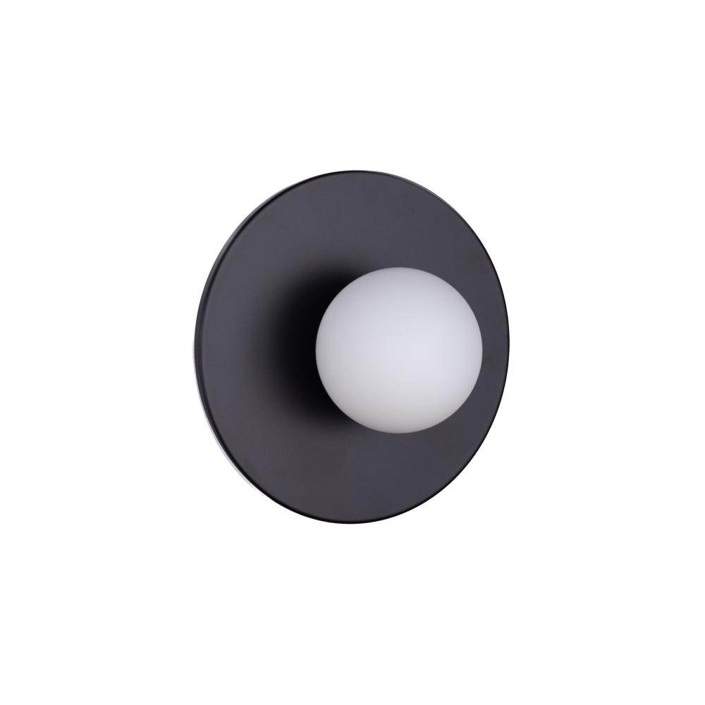 Playa - 1 Light Wall Light In Black with Opal Glass