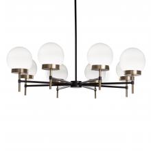 Russell Lighting CH3888/BKSG/OP - Liberty - 8 Light 36" Chandelier in Black/Soft Gold with Opal Glass