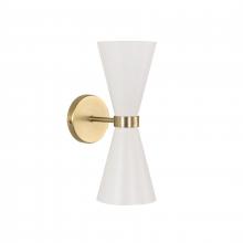 Russell Lighting WL1173/MWSG - Konic - Double Wall Sconce in Matte White and Soft Gold