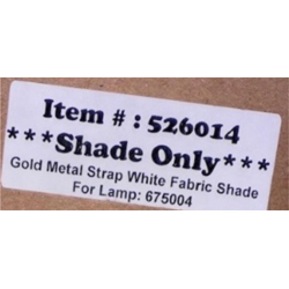 Gold Metal Strap White Fabric Shade