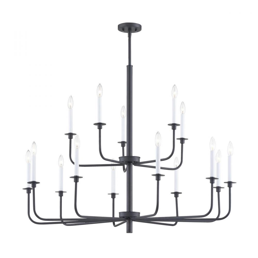 Thomas - Lexington Green 46'' Wide 15-Light Chandelier - Matte Black