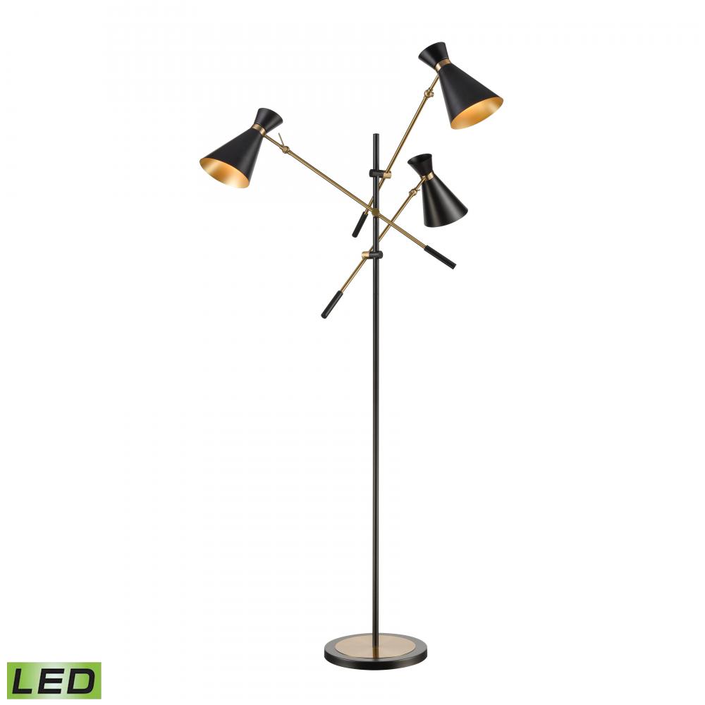 Chiron 73'' High 3-Light Floor Lamp - Aged Brass - Includes LED Bulbs
