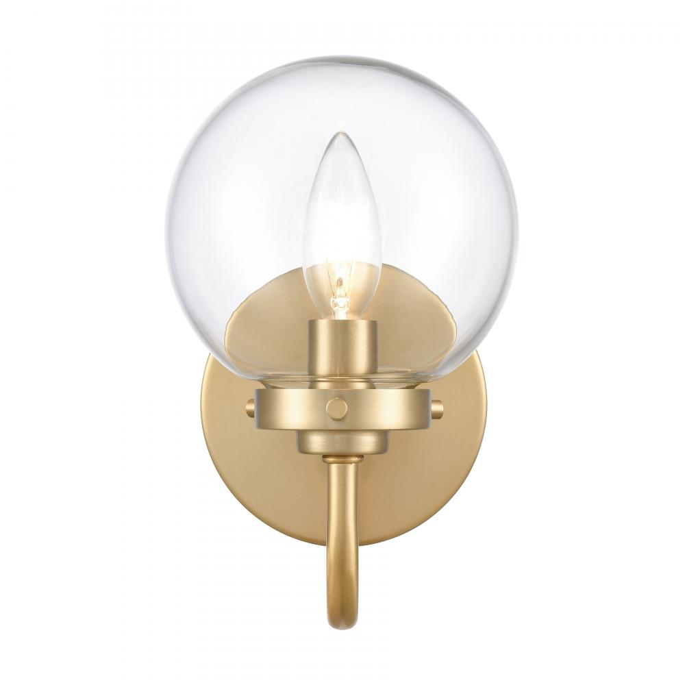 Fairbanks 8.5'' High 1-Light Sconce - Brushed Gold and Clear
