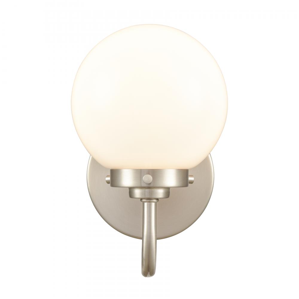 Fairbanks 8.5'' High 1-Light Sconce - Brushed Nickel and Opal