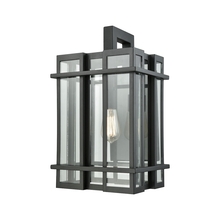 ELK Home 45316/1 - Glass Tower 1-Light Outdoor Sconce in Matte Black